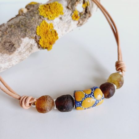 Collar Cuentas Vidrio Étnia Krobo Ghana