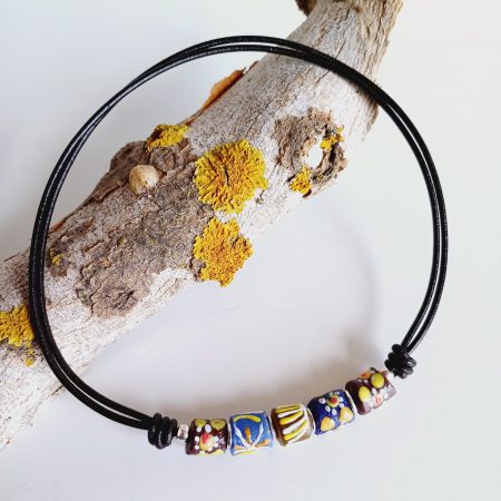 Collar Cuentas Vidrio Étnia Krobo Ghana