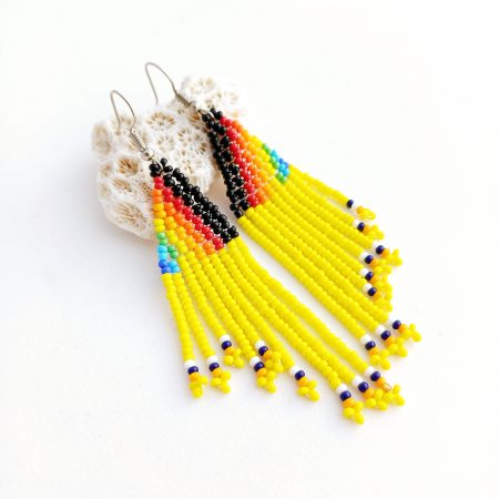 Pendiente Étnia Masai Amarillo