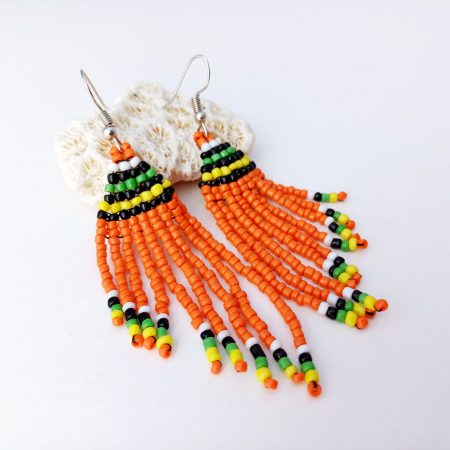 Pendiente Étnia Masai Naranja