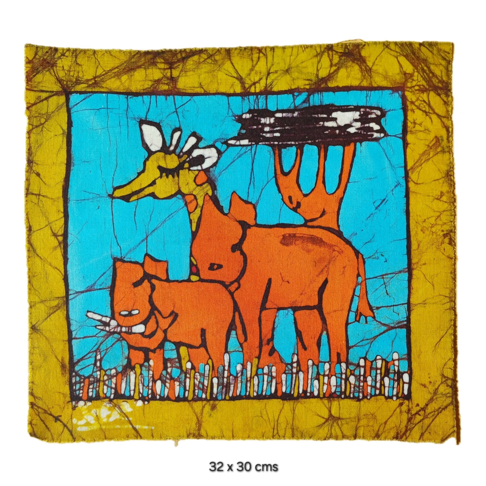 Batik Mozambique 30x30 Elefantes - Imagen 3